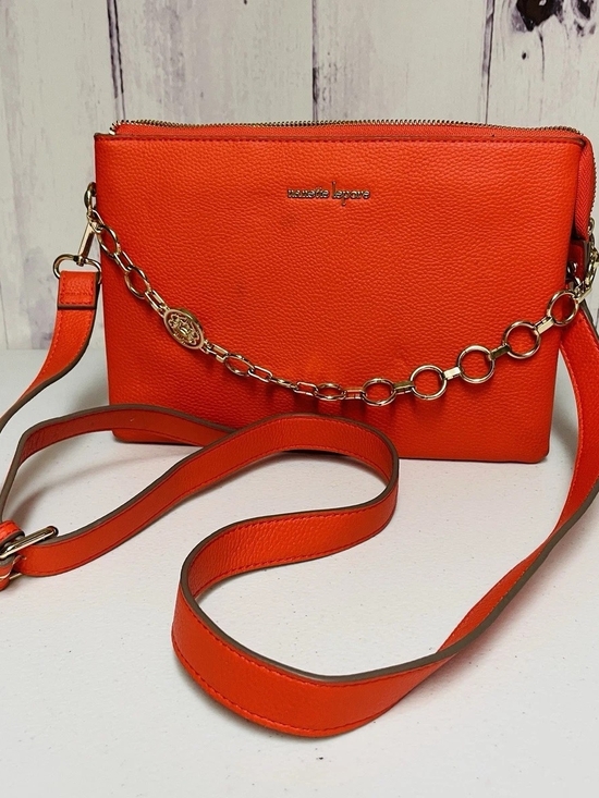 Nanette Lepore Handbags - Nanette Lepore Orange Pebbled Leather Crossbody with Gold Chain